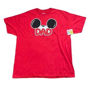 NEW Men Disney Dad Mickey Mouse Ears Red T-Shirt size 2XL (50/52)